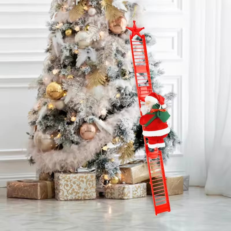 Climbing Santa Ornament – Musical LED Christmas Ladder Decor – image 4