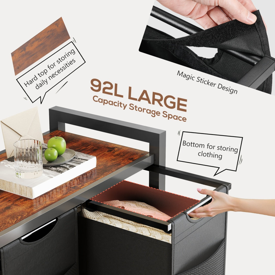 Rolling Laundry Sorter with Pull-Out Bags and Top Shelf – image 9
