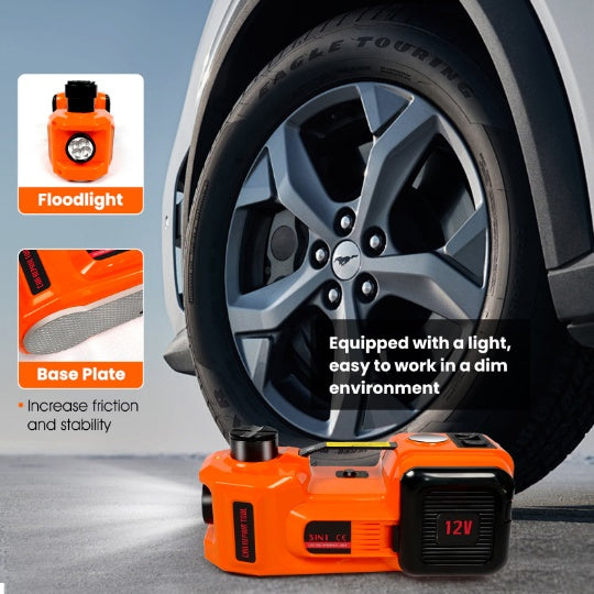 Electric Car Jack Kit – 5 Ton 12V Jack, Impact Wrench & Inflator
