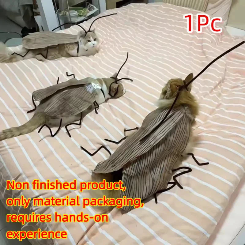 Cockroach Cat Costume with Wings - Funny Halloween Pet Outfit