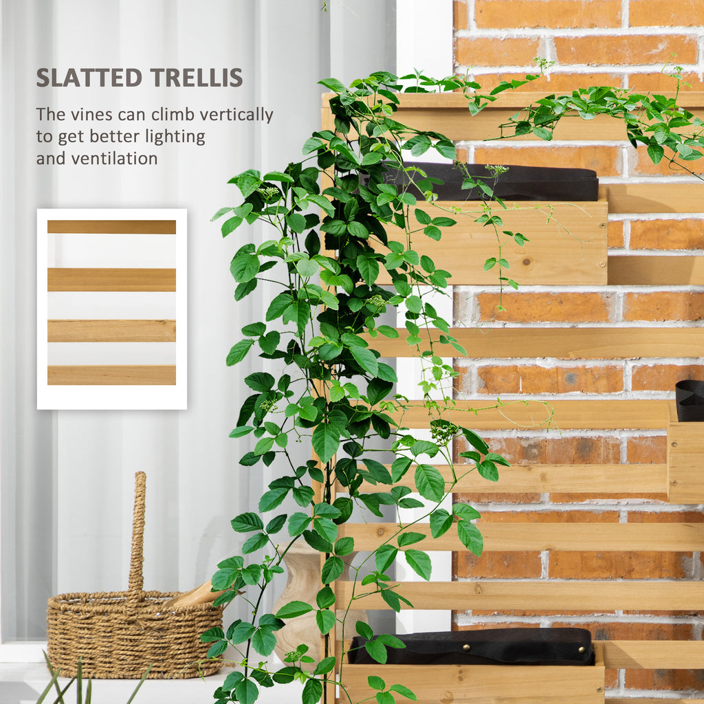 Wooden Trellis Plant Stand with 5 Planter Boxes, Freestanding – image 5
