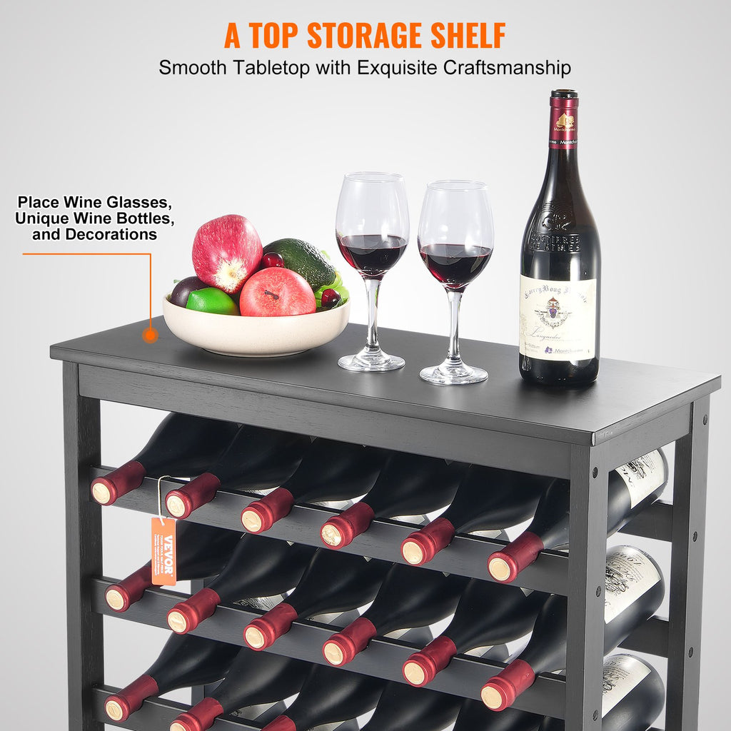 Bamboo Wine Rack, 42-Bottle 7-Tier Freestanding Display Shelf – image 4