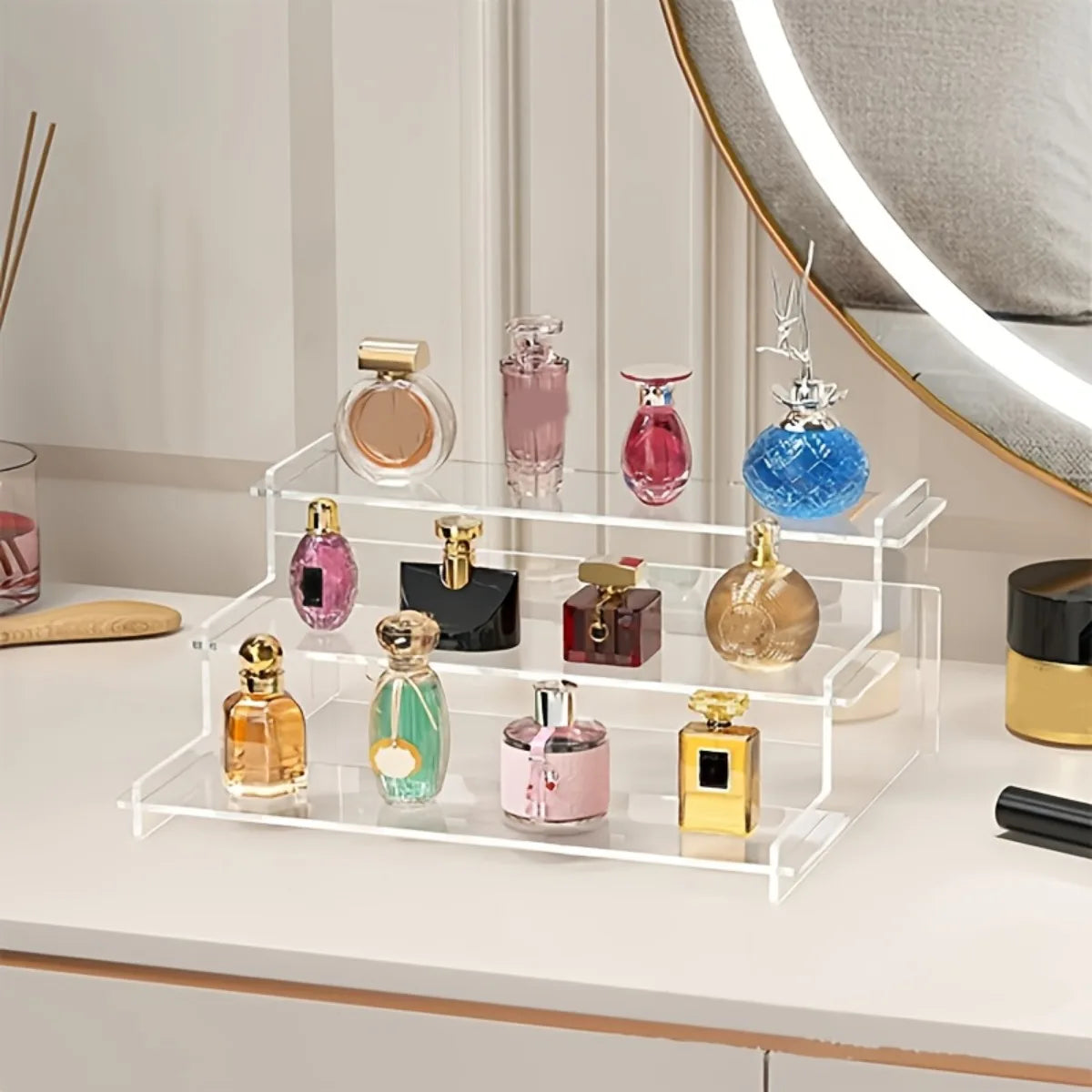 Acrylic Display Stand – 3-Tier Clear Makeup and Jewelry Riser – image 3