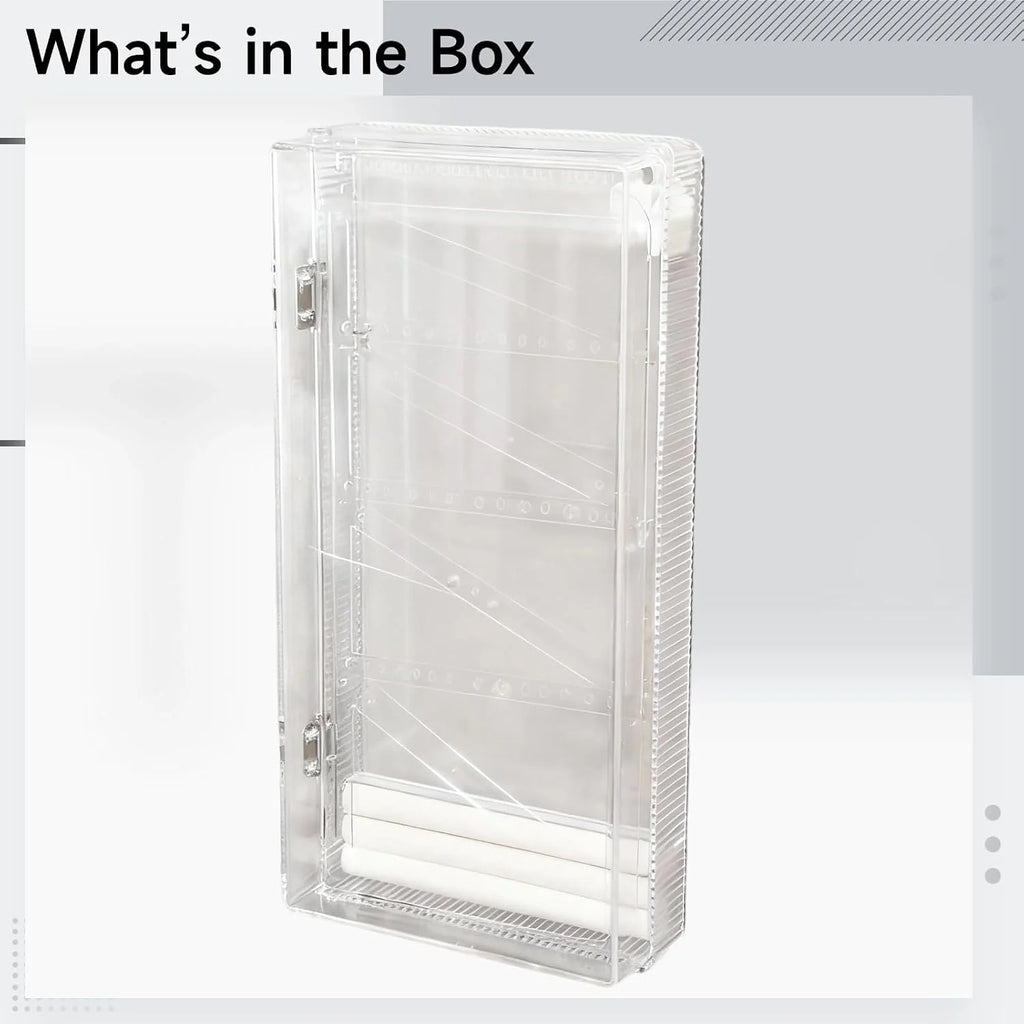 Wall Jewelry Organizer - Hanging Case with Hooks and Trays – image 4