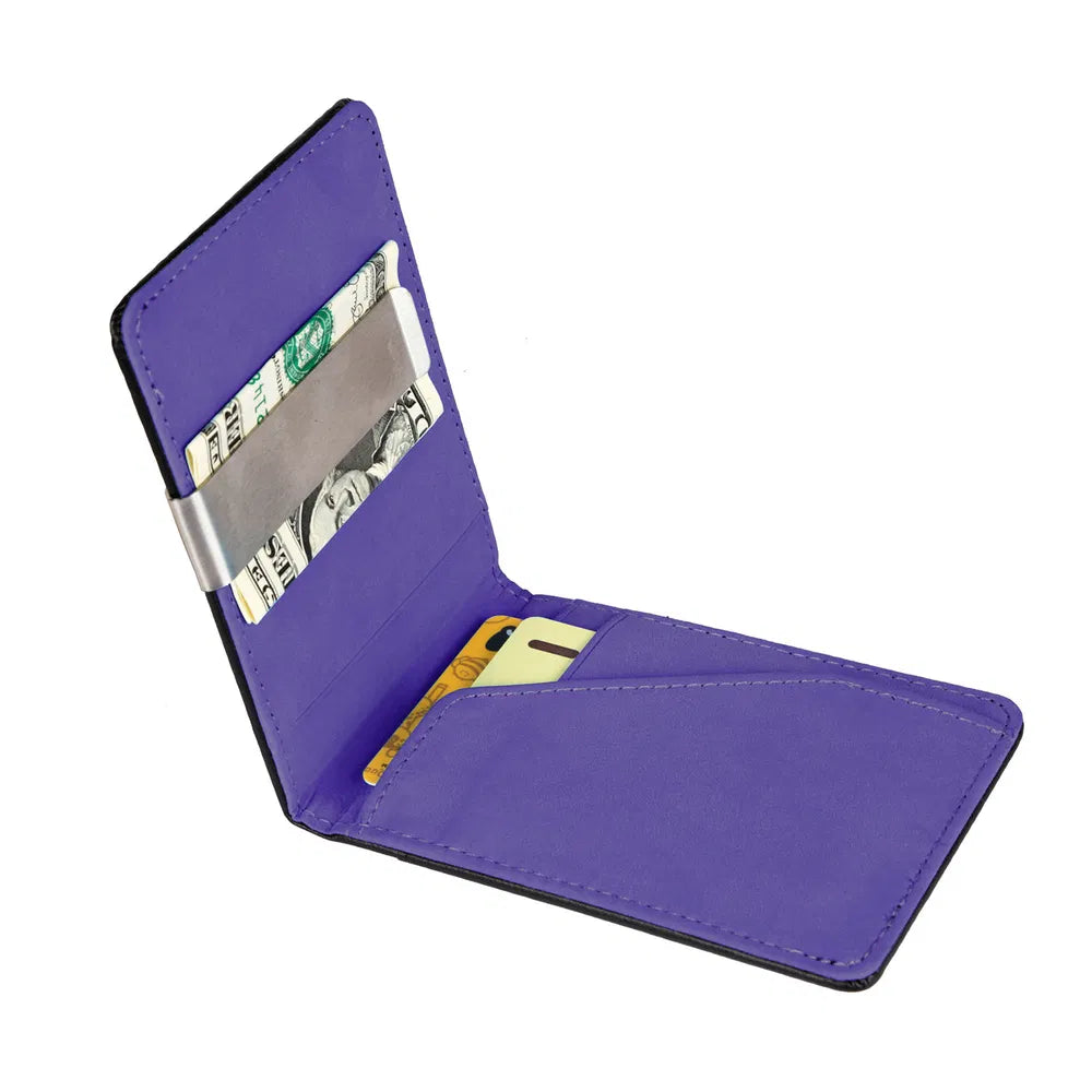 Slim Bifold Card Wallet – PU Leather RFID Blocking with Money Clip – image 10
