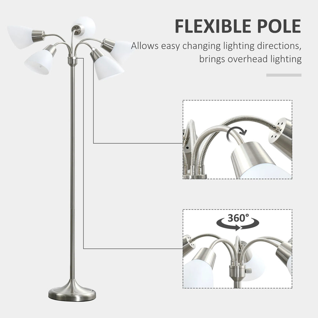 Arc Tree Floor Lamp with 5 Adjustable Rotating Shades – image 5