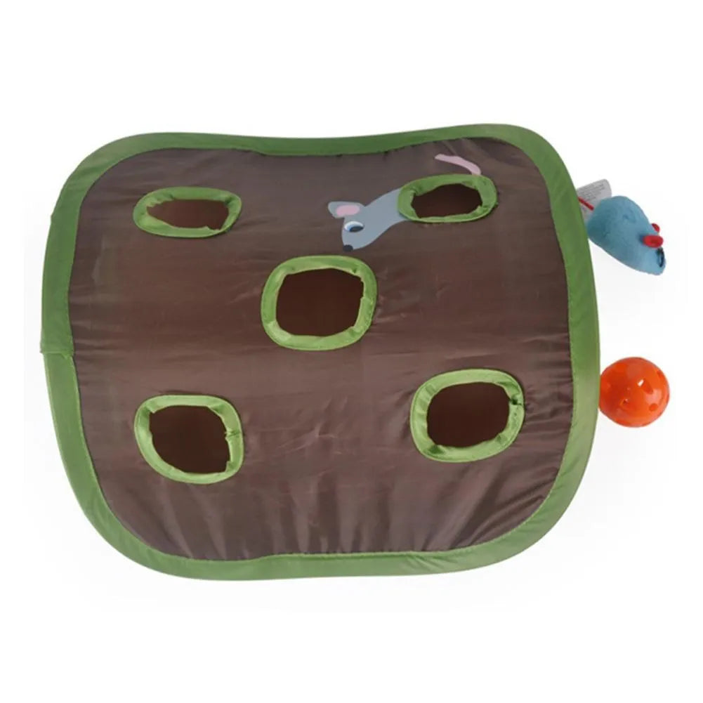 Cat Mouse Hunt Hide & Seek Toy - Foldable 9-Hole Interactive Play Mat – image 5
