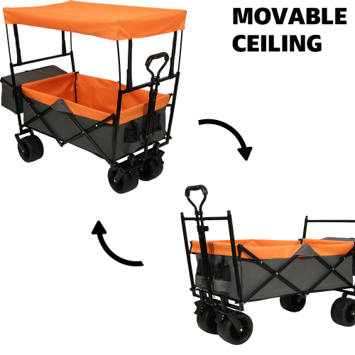 480 lb Collapsible Wagon with Canopy, Mosquito Net & 7in Wheels – image 6