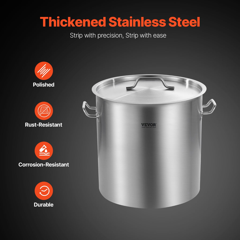 53 Quart Stainless Steel Stockpot with Lid for Turkey and Boils – image 4
