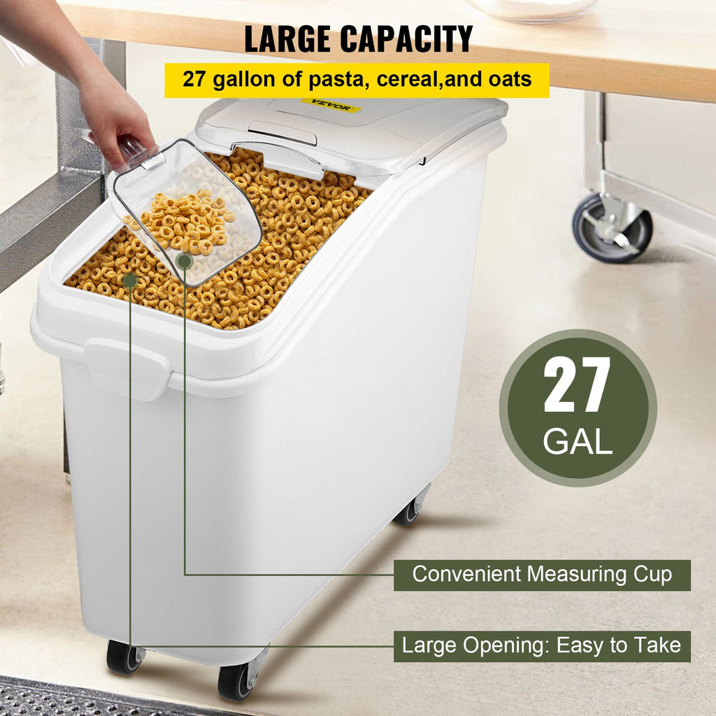 Ingredient Bin 27 Gallon with Scoop and Sliding Lid, Airtight Food Bin – image 4