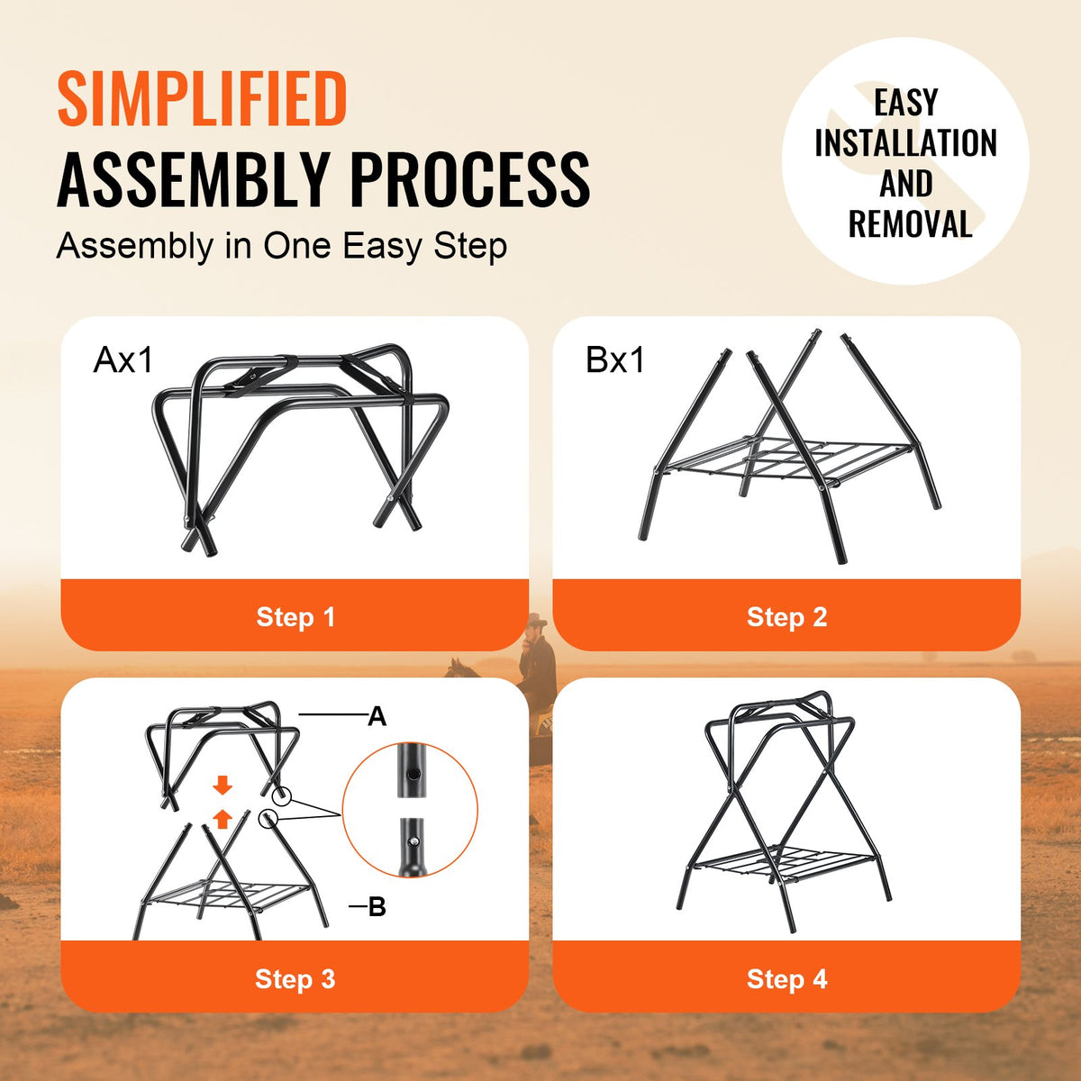 Folding Freestanding Saddle Stand 2-Pack, Portable Horse Blanket Rack – image 4
