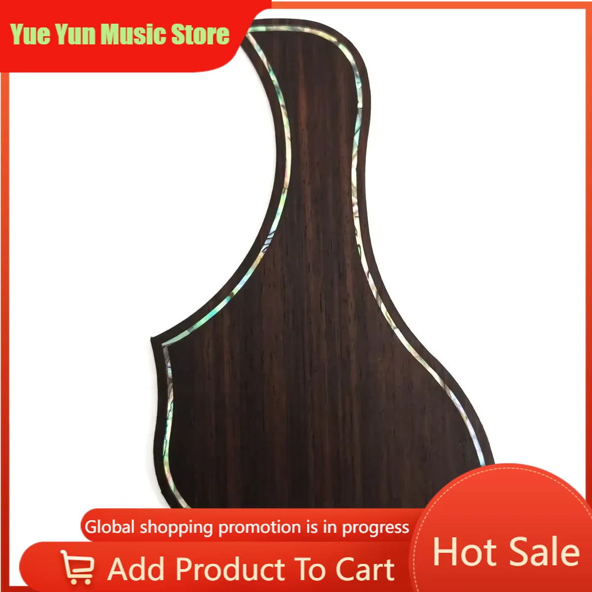 Rosewood Acoustic Guitar Pickguard with Shell Inlay