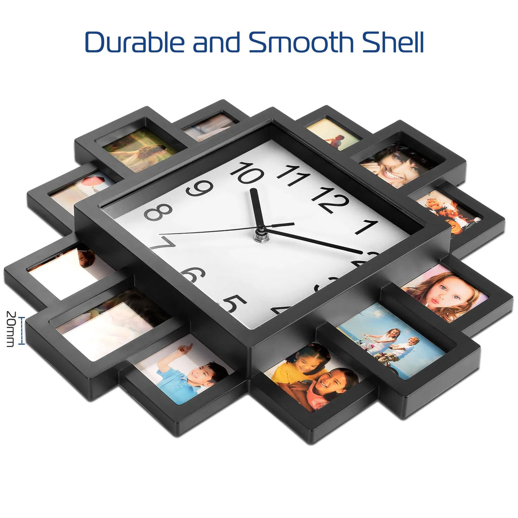 Photo Collage Wall Clock with 12 Picture Frame Slots, 15.35 in – image 3
