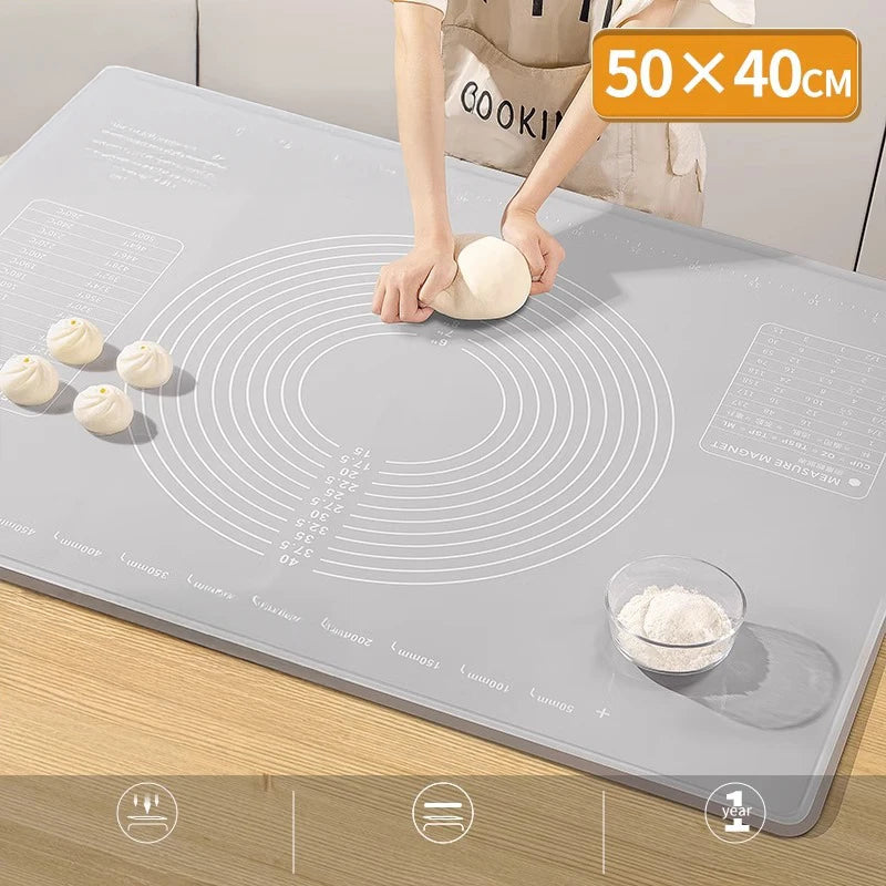 Silicone Pastry Mat - Extra Thick Non-Slip Dough Rolling Mat