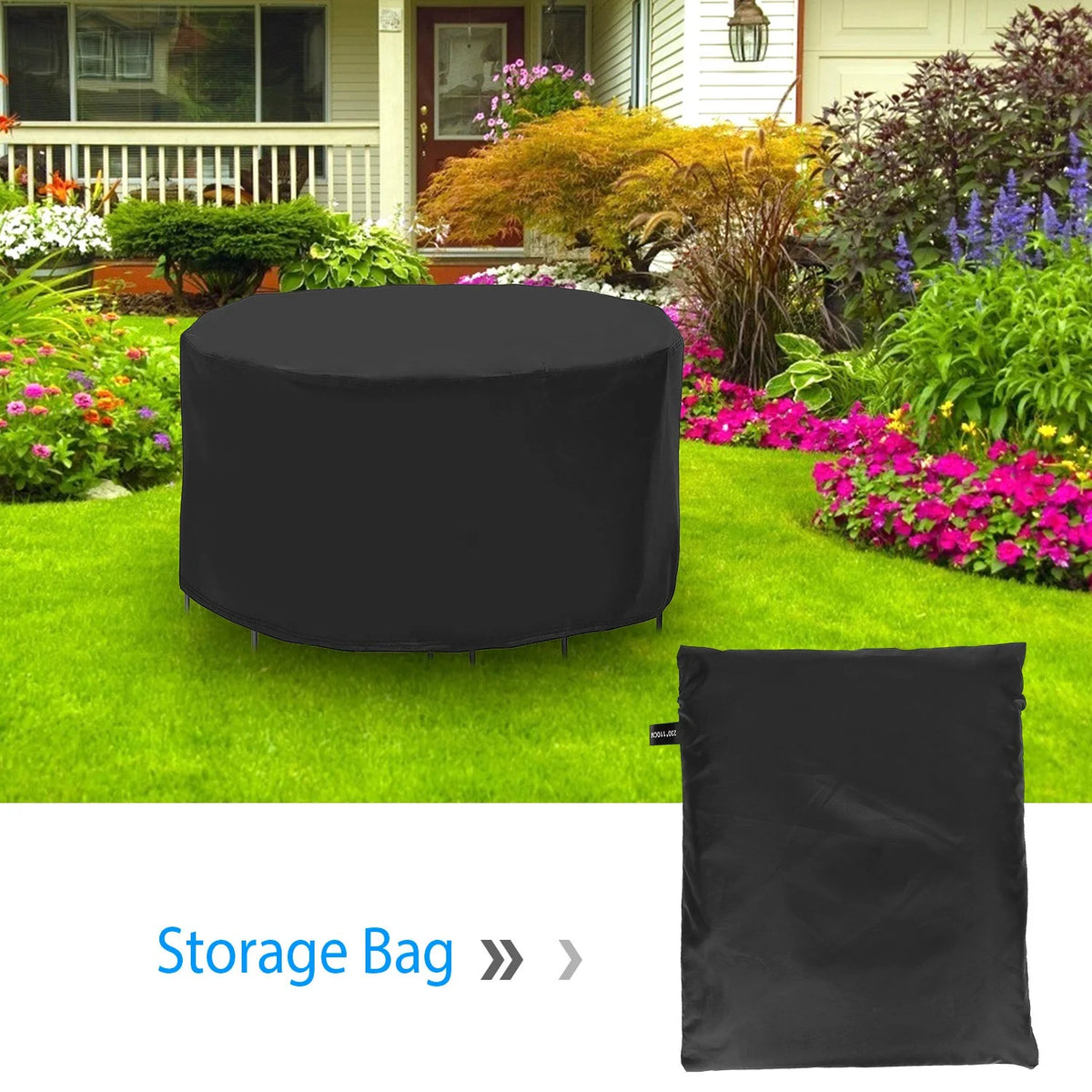 Round Patio Table Cover 73 in - Waterproof Outdoor Furniture Cover – image 7