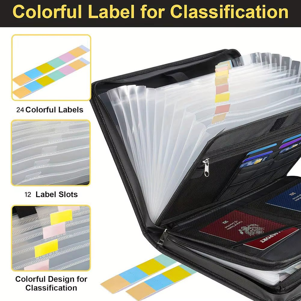 Fireproof Document Bag – A4 Expanding File Organizer with Handle – image 4