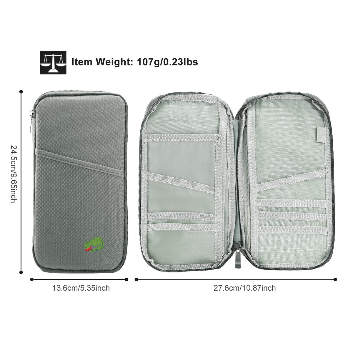 Passport Wallet – Travel Document Organizer with Zipper – image 2