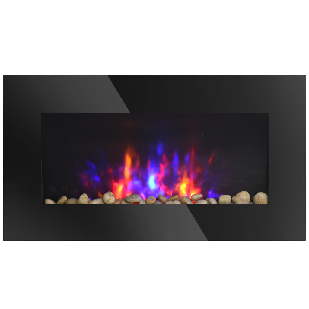 28.5 Inch Wall Mounted Electric Fireplace 1450W with 7 Flame Colors