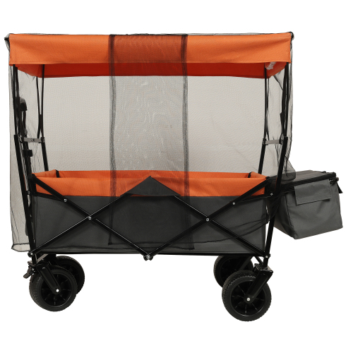 480 lb Collapsible Wagon with Canopy, Mosquito Net & 7in Wheels – image 4