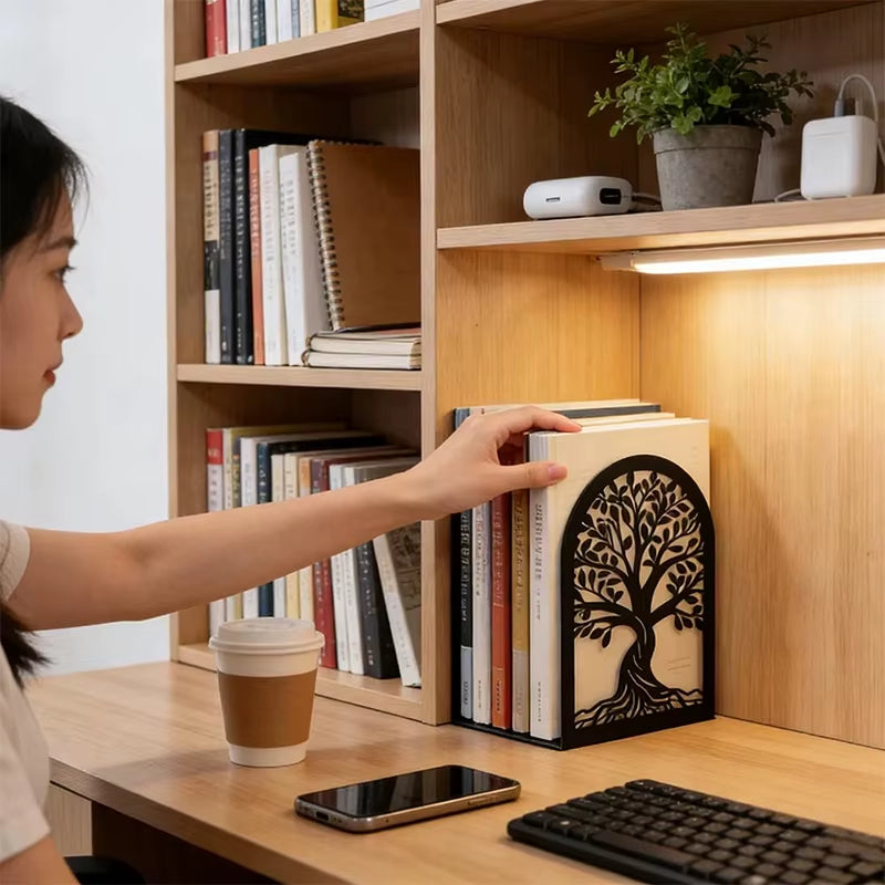 Decorative Bookends - Black Metal Tree of Life Book Ends – image 4