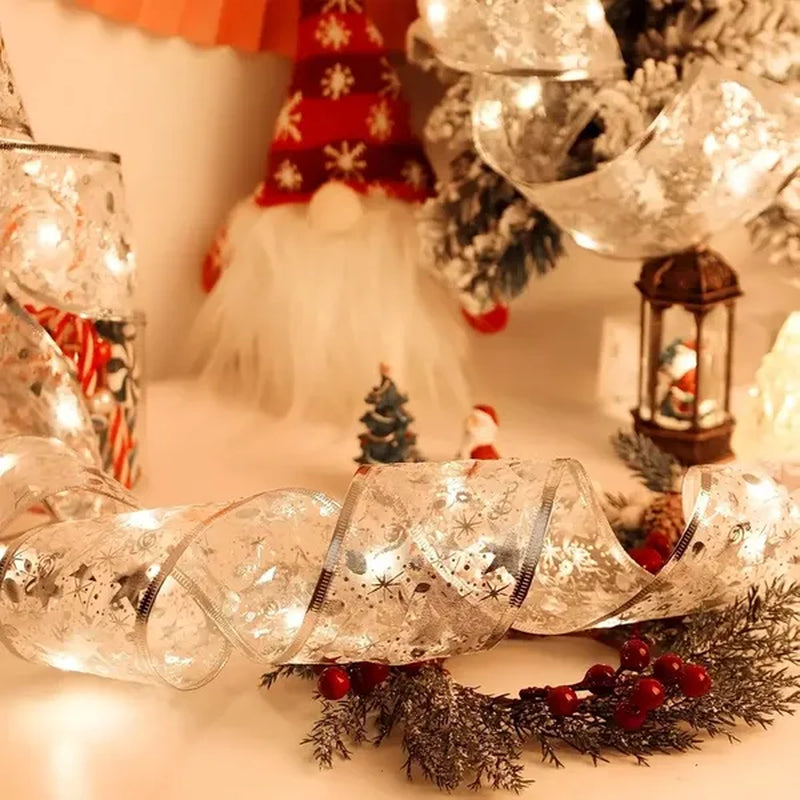 Christmas Tree Ribbon Lights – 32 ft LED Mesh Ribbon Garland – image 4