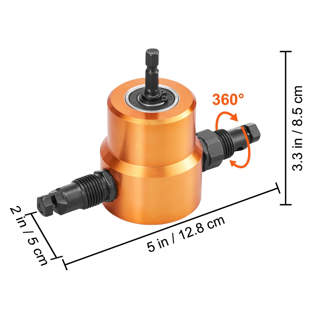 Sheet Metal Nibbler – Double-Head Drill Attachment – image 8