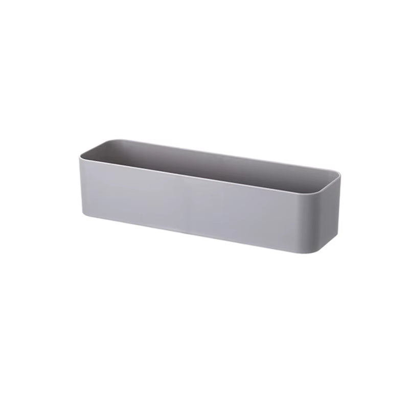 Wall Mounted Storage Box – Adhesive Shelf Organizer, White or Gray – image 10