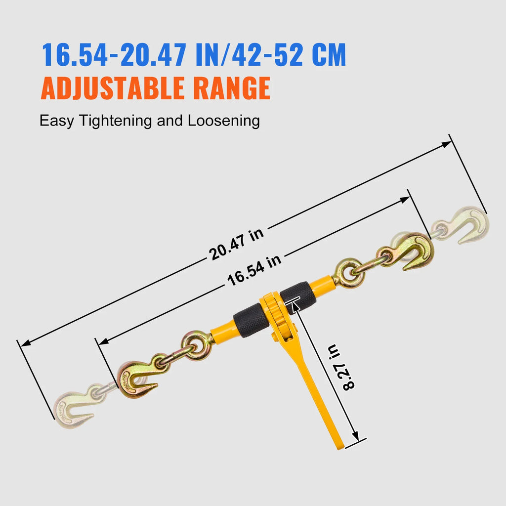 Ratchet Chain Binders 4-Pack, 1/4-5/16 in Load Binders with Grab Hooks – image 5