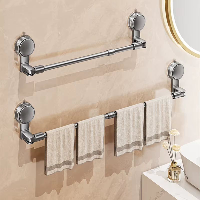 Suction Cup Towel Bar - Adjustable No-Drill Bathroom Towel Rod – image 3