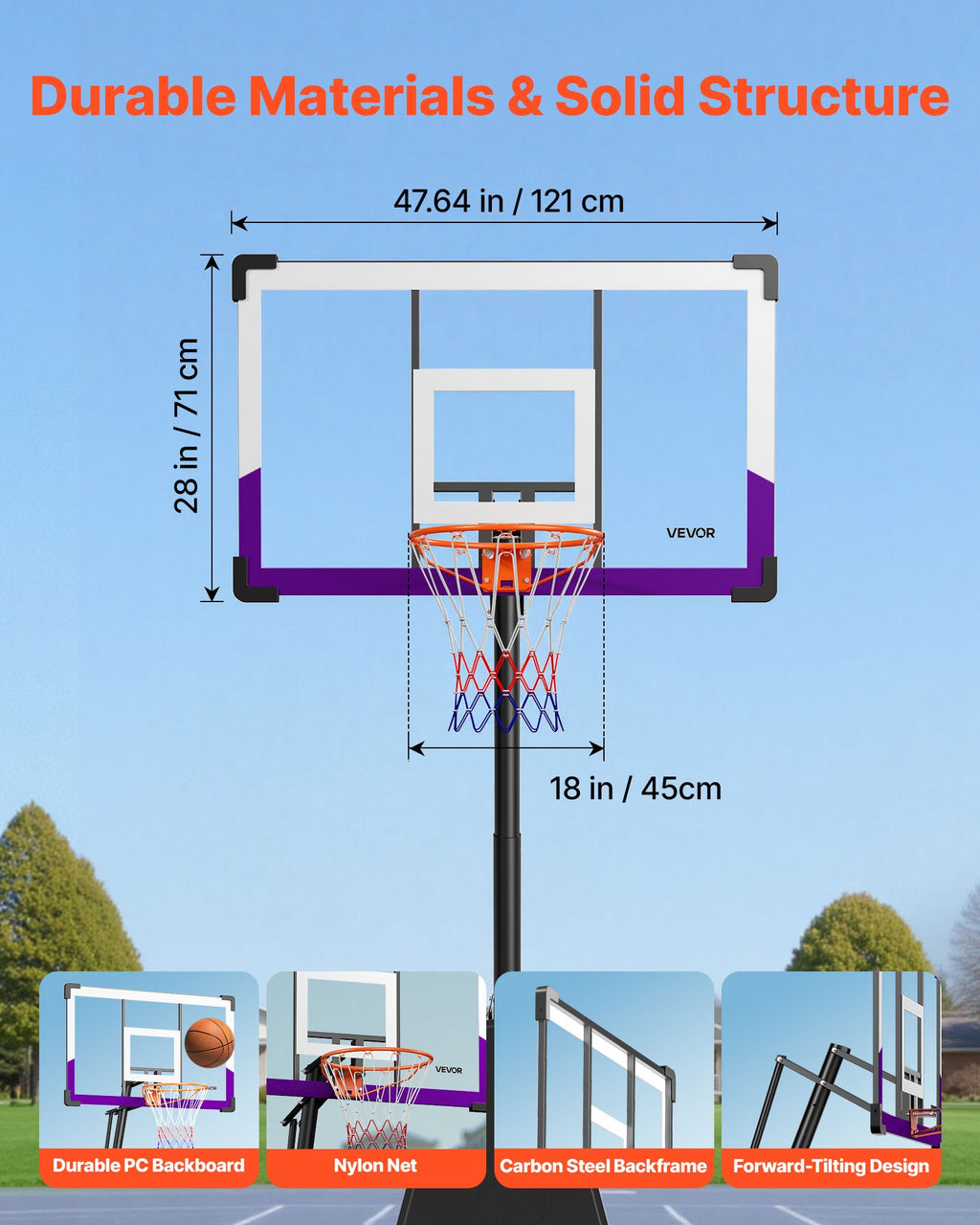 Portable Basketball Hoop 10 Ft Adjustable With 48 Inch Backboard – image 4