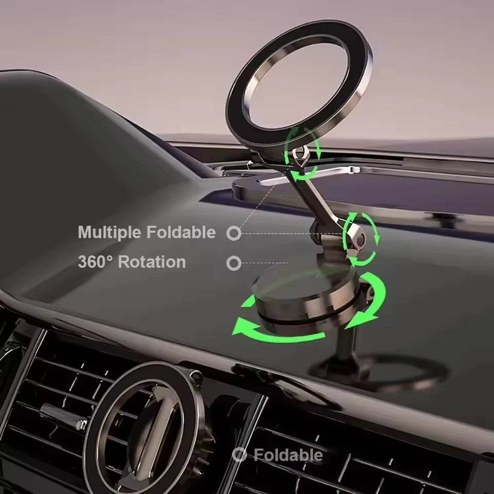 Magnetic Car Phone Holder - Foldable Dashboard & Desk Phone Mount Stand