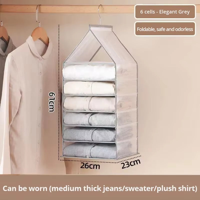 Hanging Closet Organizer – Clear 6, 9 or 12 Compartment Bag