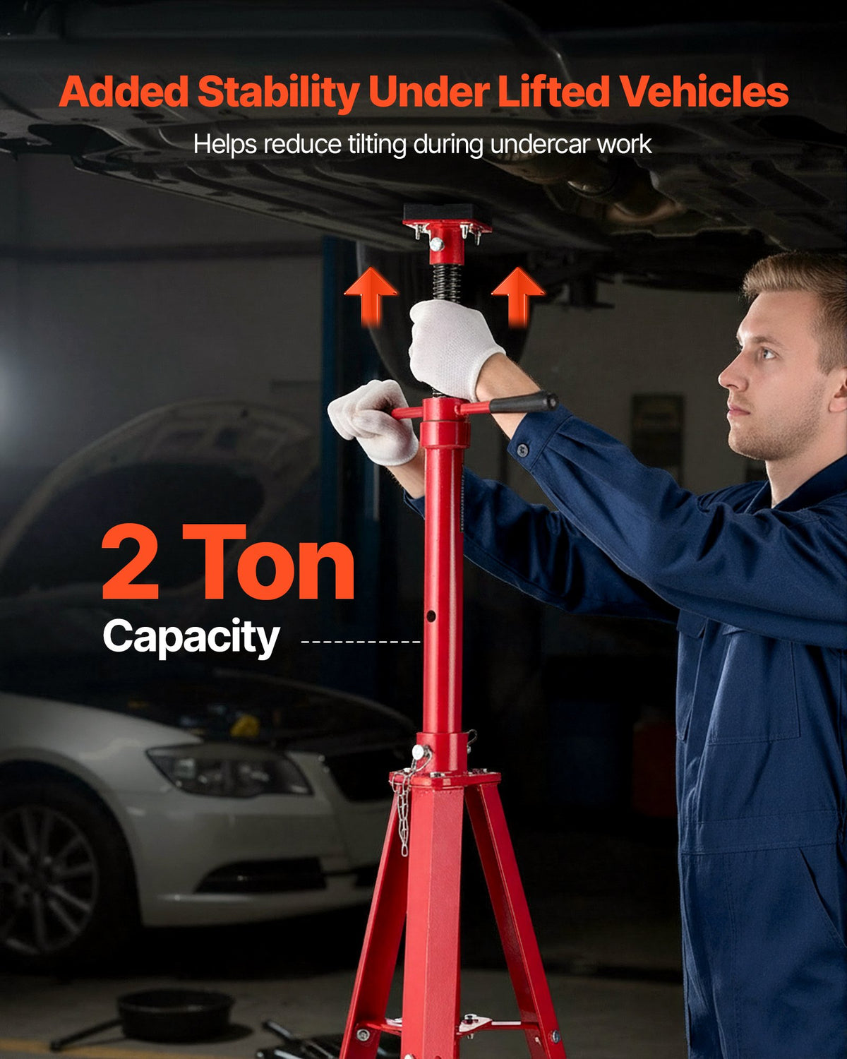 2 Ton under Hoist Tripod Stand High Reach 47 to 84.6 In