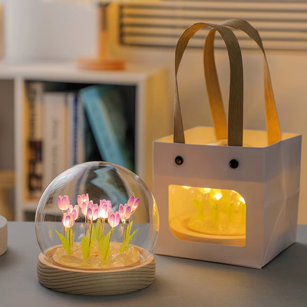 Tulip Night Light DIY Kit - Battery Operated LED Flower Lamp