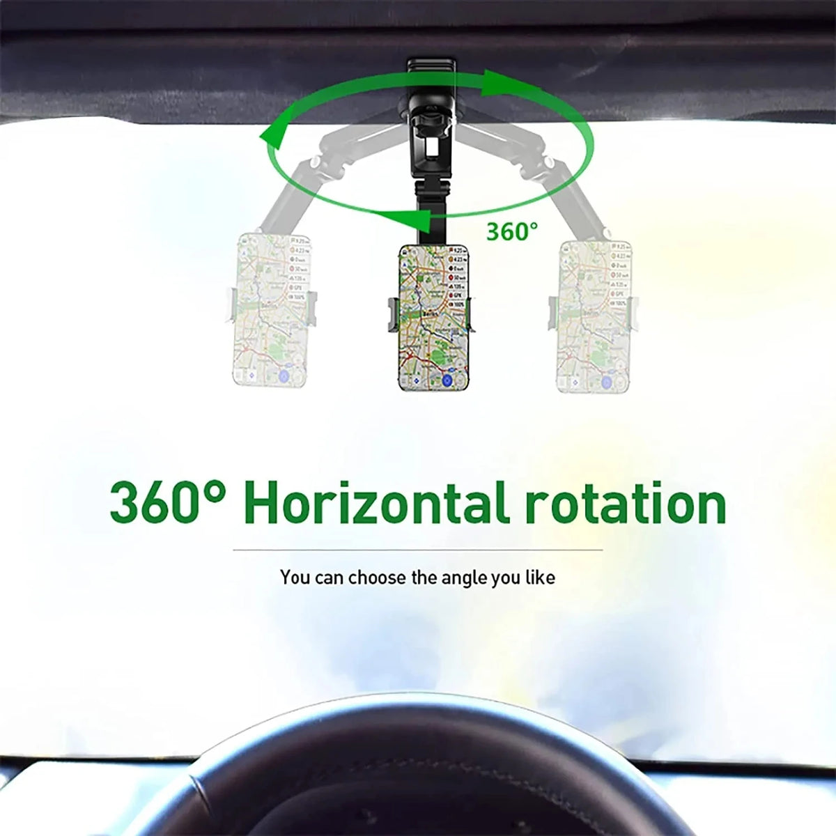 Sun Visor Phone Holder – 360° Rotating Clip Mount for Car – image 6