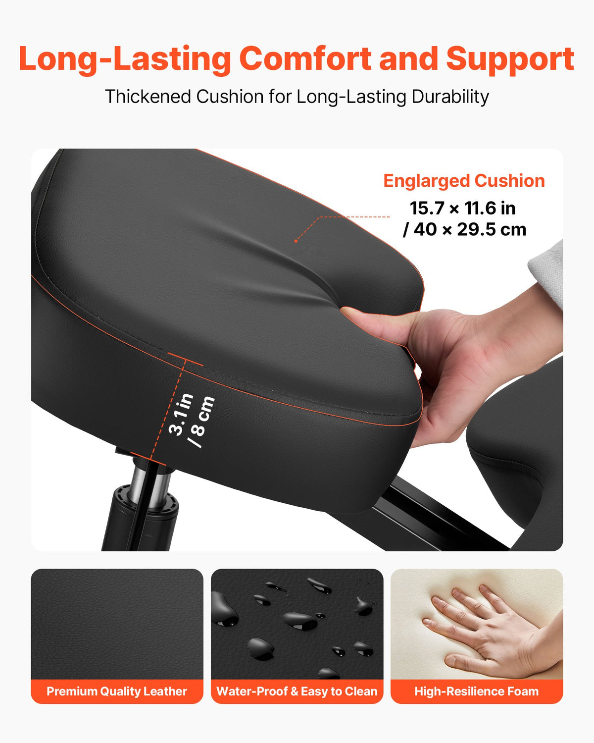 Kneeling Chair with Wheels – Ergonomic Adjustable Height Knee Chair – image 5