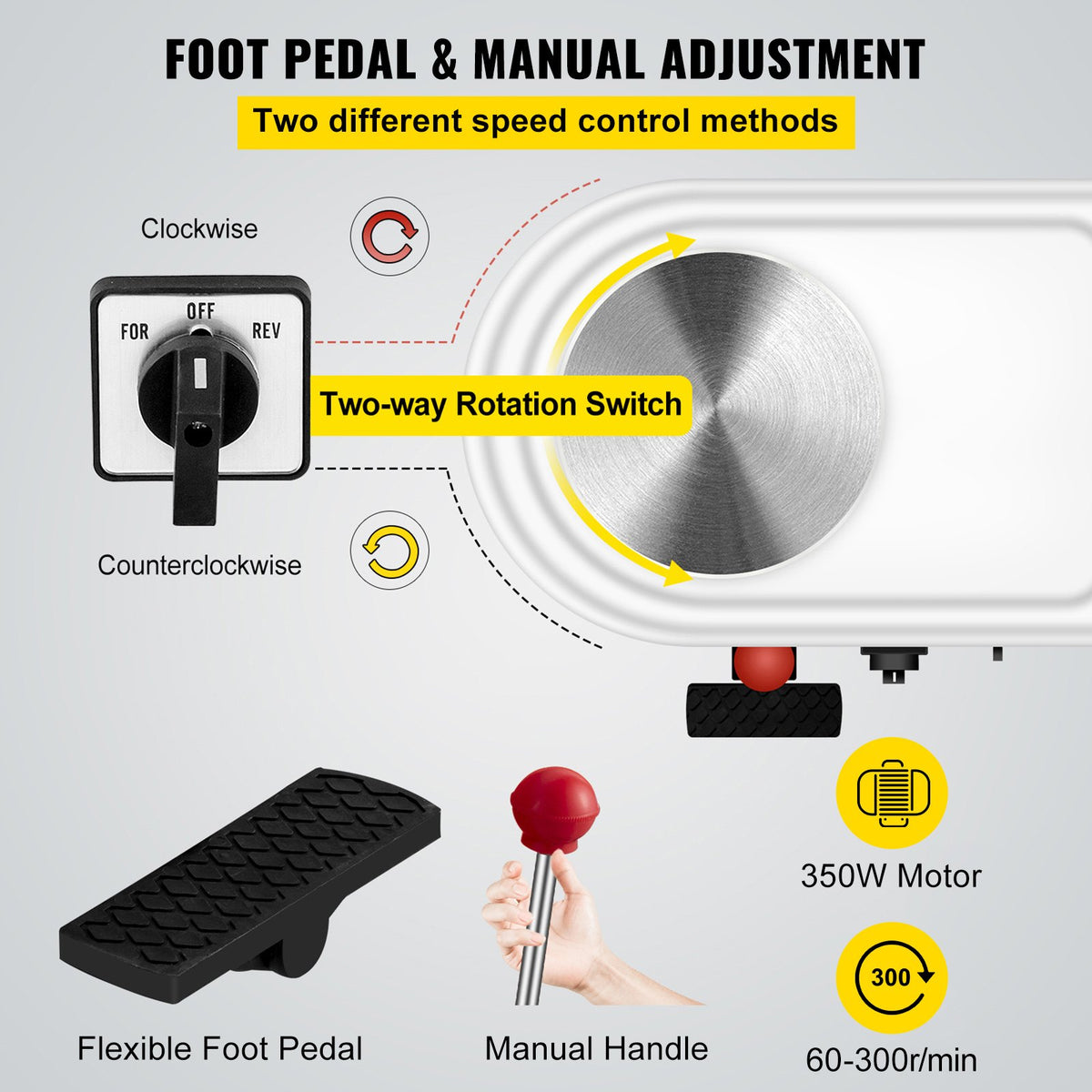 Electric Pottery Wheel 11 Inch 350W with Foot Pedal and Tools – image 4