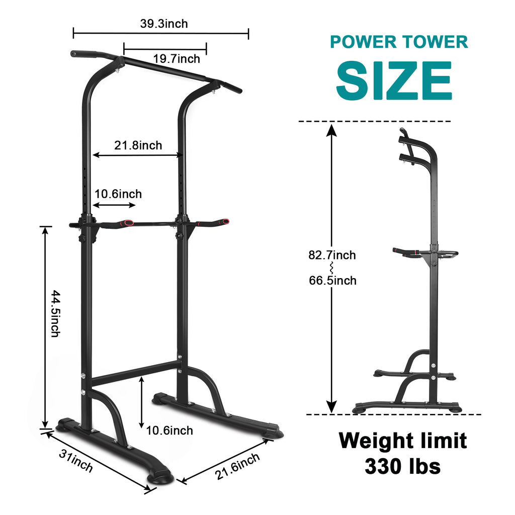 Power Tower Pull Up Dip Station – Adjustable with Sit-Up Bench – image 11