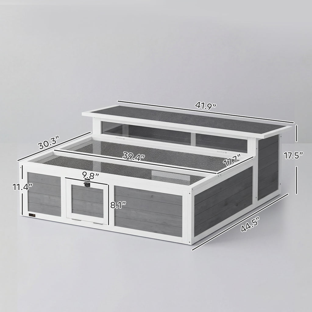 Wooden Tortoise House with Run Area, Openable Top and Clear Window – image 3