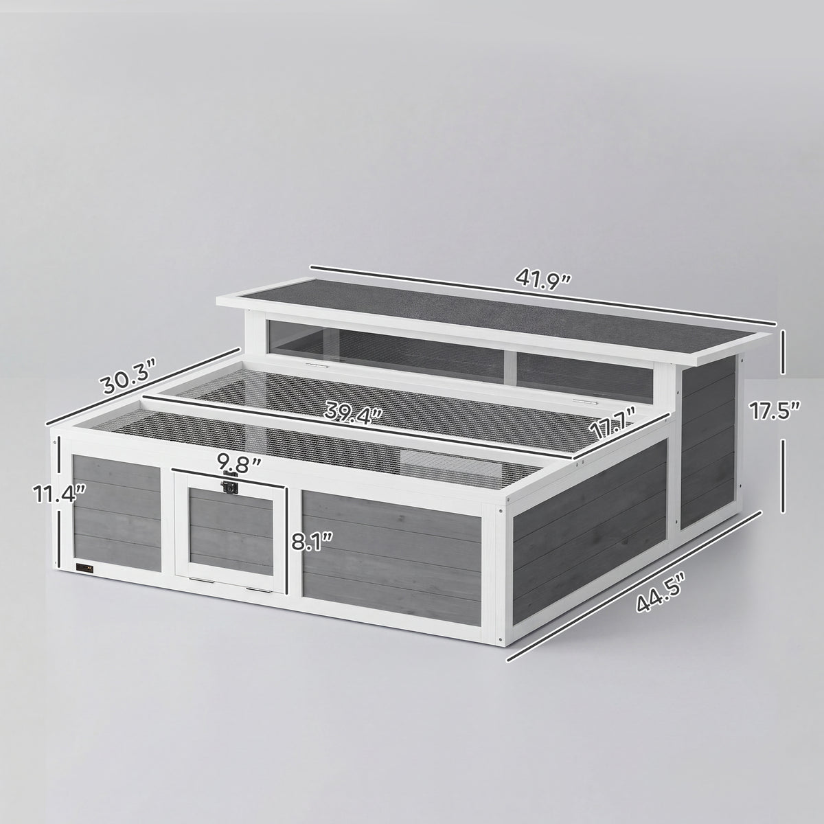 Wooden Tortoise House with Run Area, Openable Top and Clear Window – image 3