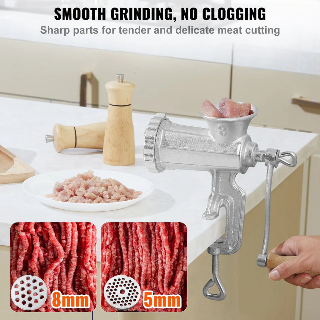Manual Meat Grinder, Cast Iron Hand Mincer & Sausage Maker with Clamp – image 7