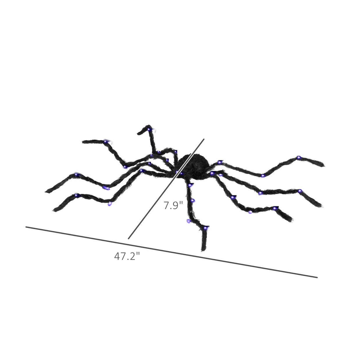 Light-Up Giant Spider Halloween Decoration - 47 in Bendable Legs – image 3