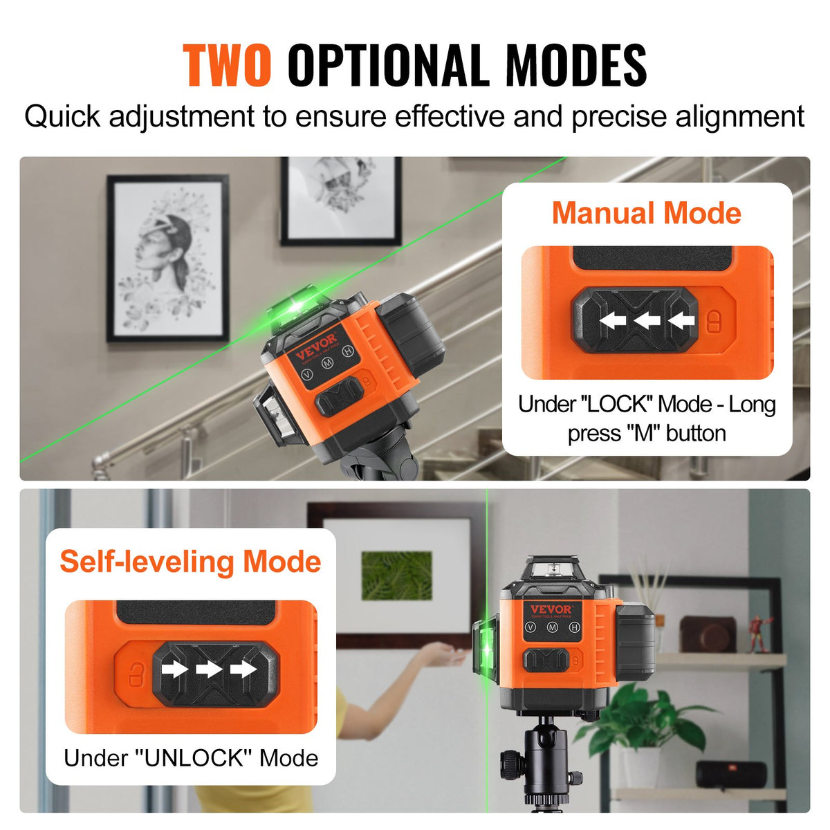 Laser Level 100ft Green Cross Line 3x360 Self-Leveling – image 3