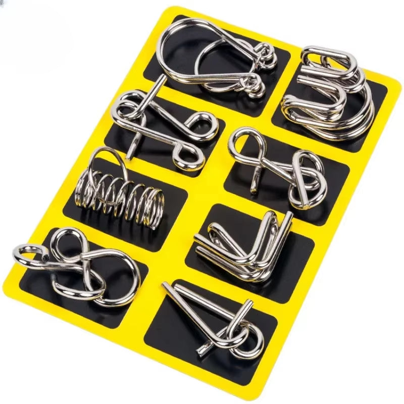 Metal Brain Teaser Puzzle Set - 8 Wire Disentanglement Puzzles – image 5