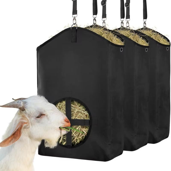 Slow Feed Hay Bag for Goats, Horses & Sheep, Hanging