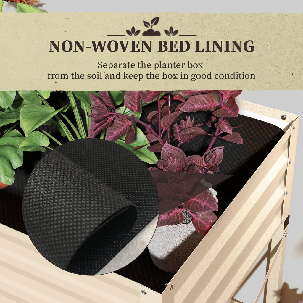 Planter Box, Elevated Galvanized Steel with Shelf and Liner – image 7