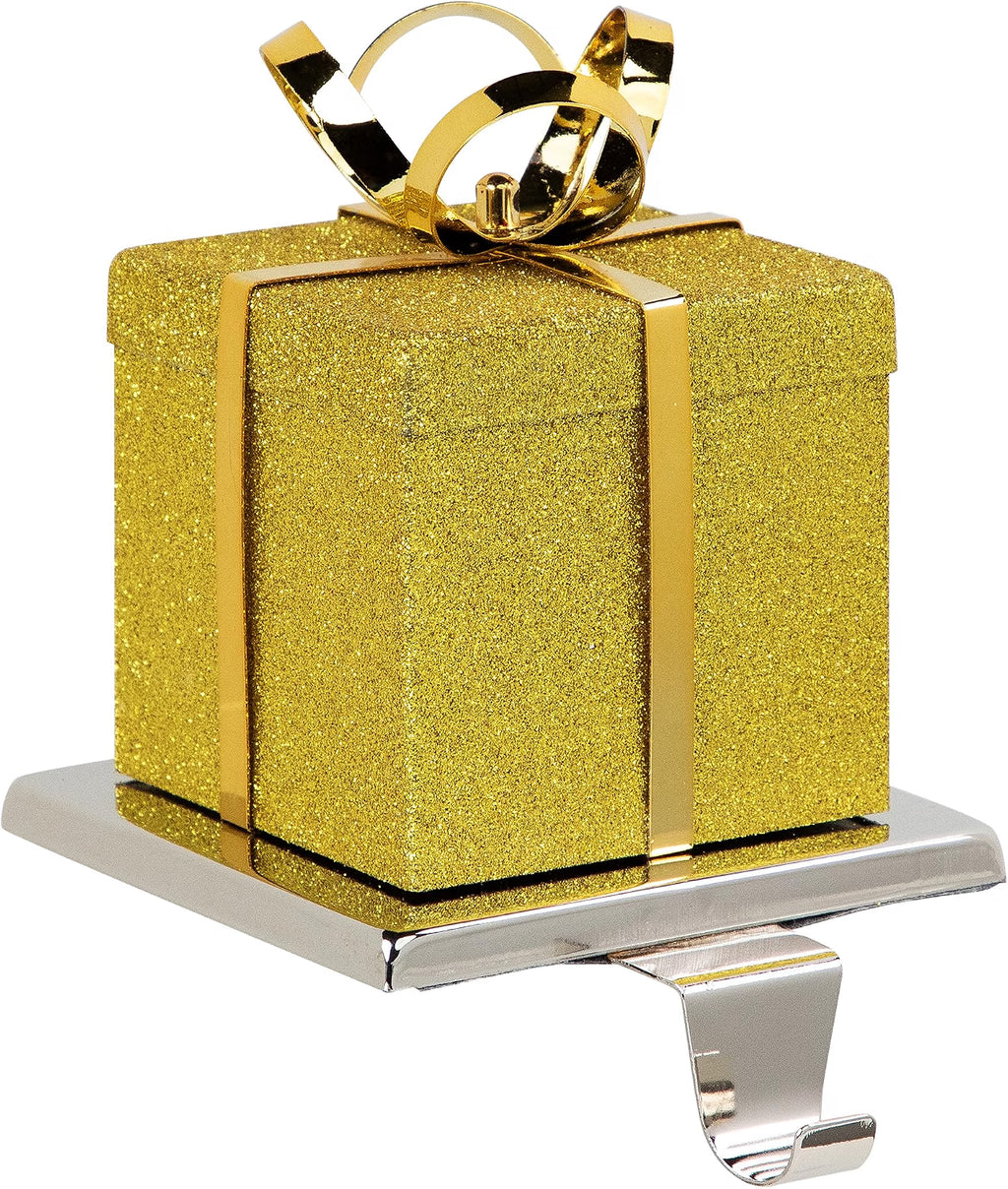 Christmas Stocking Holder - 5.5 in Glitter Gift Box Mantel Hanger – image 5