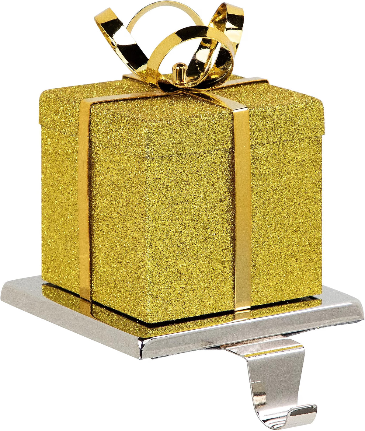 Christmas Stocking Holder - 5.5 in Glitter Gift Box Mantel Hanger – image 5