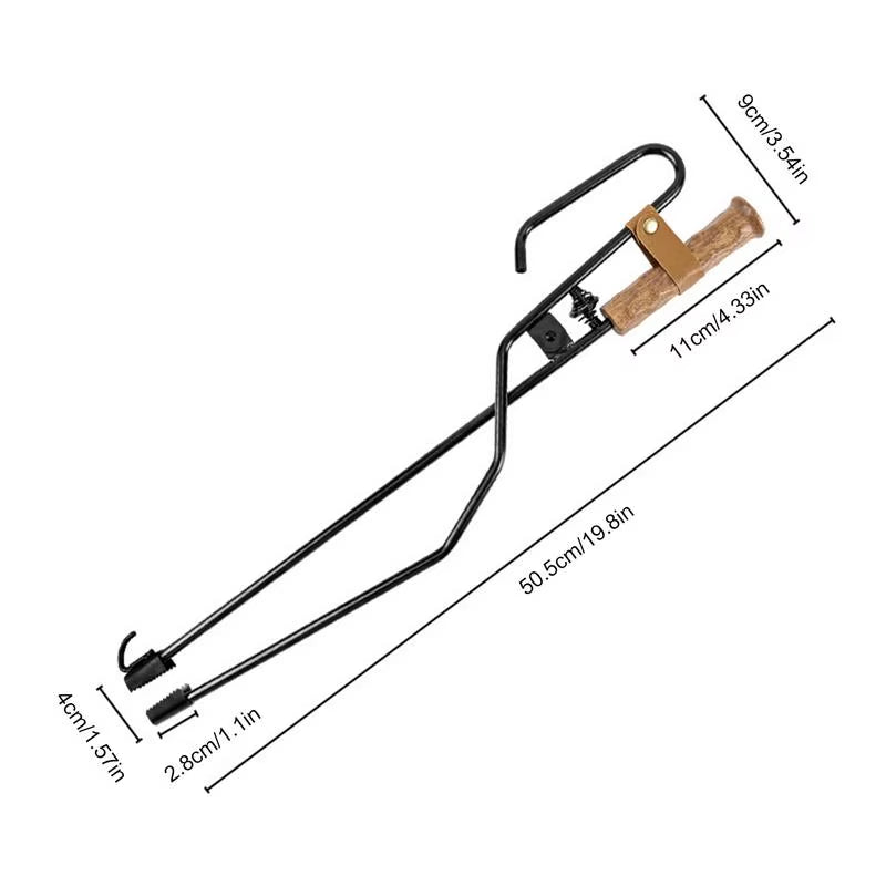 Fire Pit Tongs - Log Grabber with Wood Handle – image 6