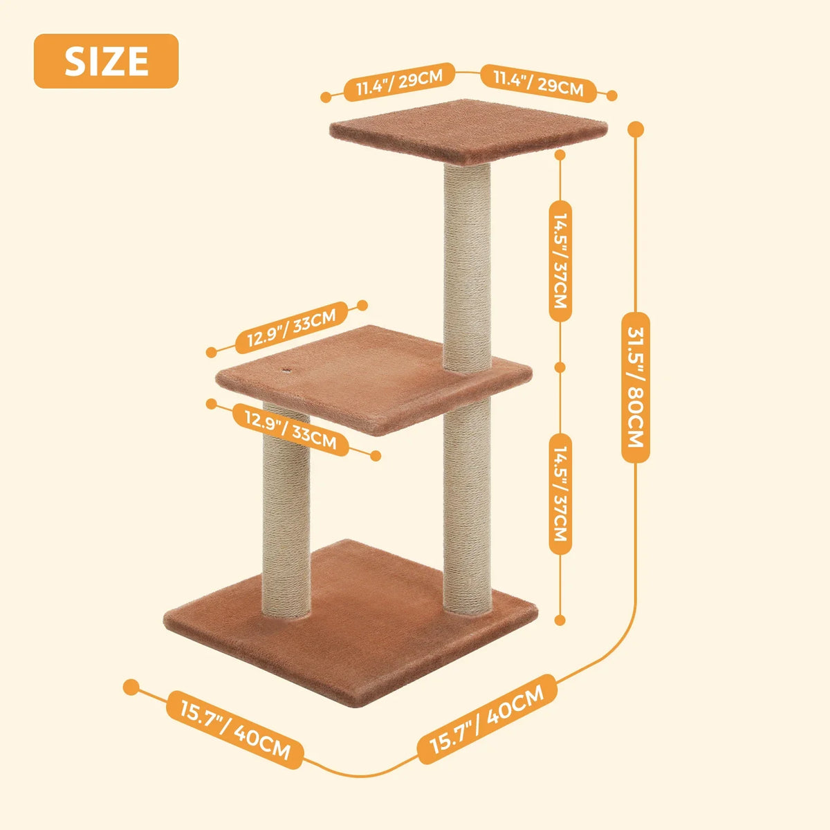 Cat Tree with Hammock & Removable Perch – Indoor Cat Tower – image 6